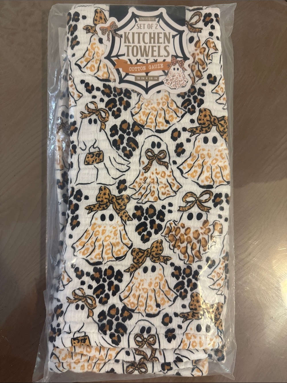 🔥 TRENDING 🔥 Cheetah Ghost Girlies Kitchen Towels – Set of 2 👻🐆